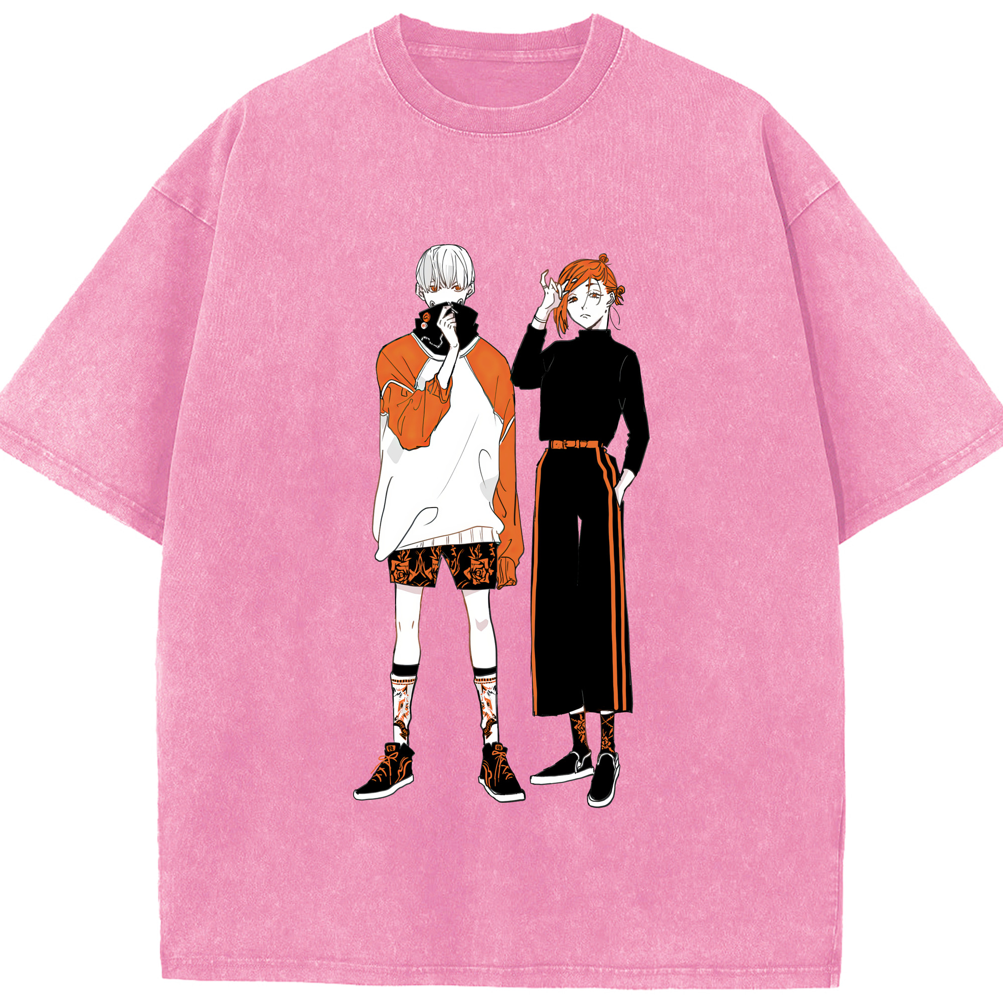 （画像用） 呪術廻戦 Jujutsu Kaisen 綿100% ヴィンテージ風 半袖Tシャツ（フロントプリント）